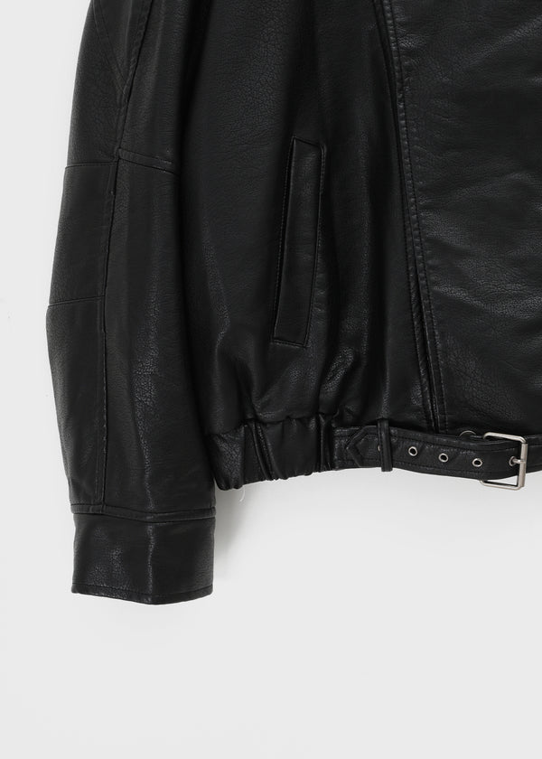 Shagle High-neck Fur Leather Jumper