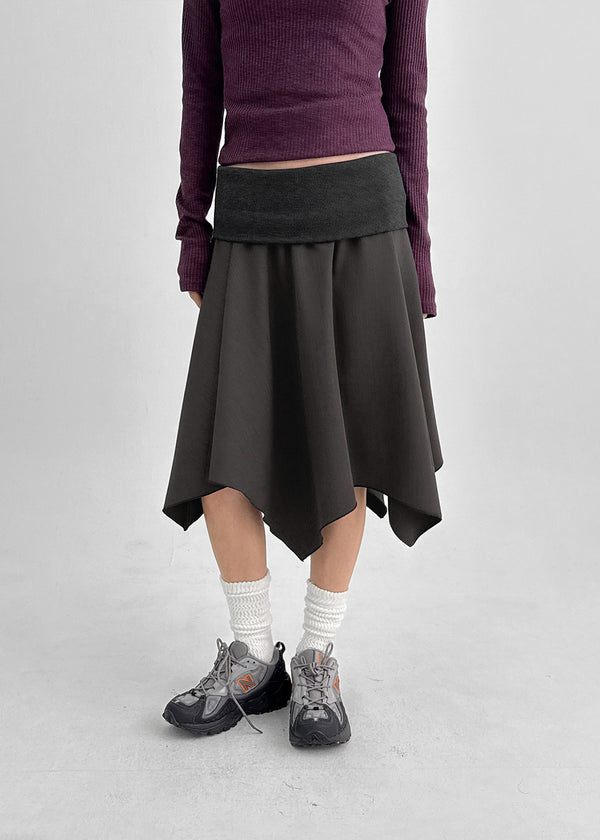 Flemne Banding Flare Midi Skirt