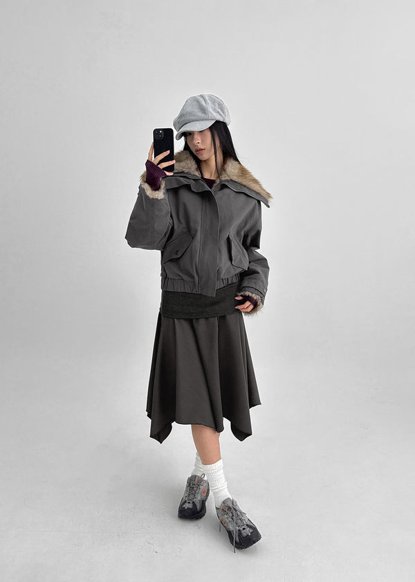 Flemne Banding Flare Midi Skirt