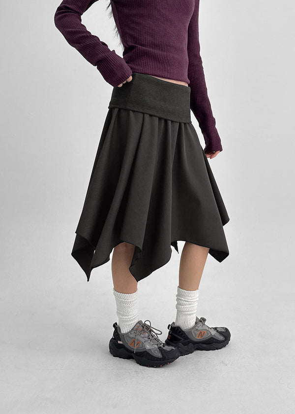 Flemne Banding Flare Midi Skirt