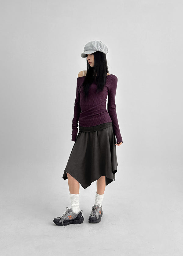 Flemne Banding Flare Midi Skirt