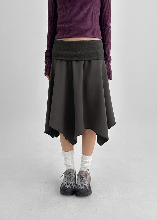 Flemne Banding Flare Midi Skirt