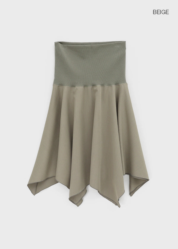 Flemne Banding Flare Midi Skirt