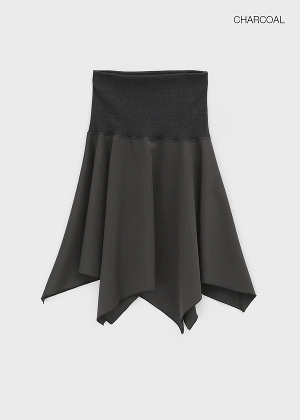 Flemne Banding Flare Midi Skirt