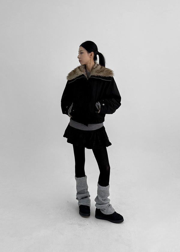 Wing Fur-triming Jumper