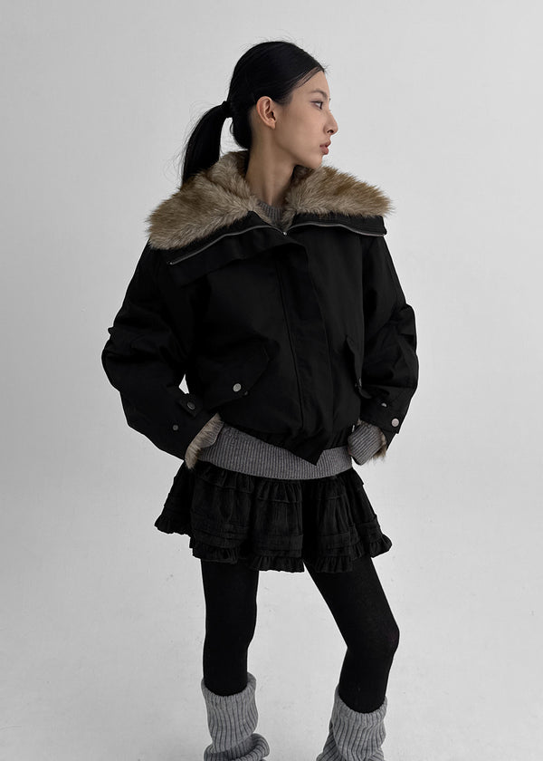 Wing Fur-triming Jumper