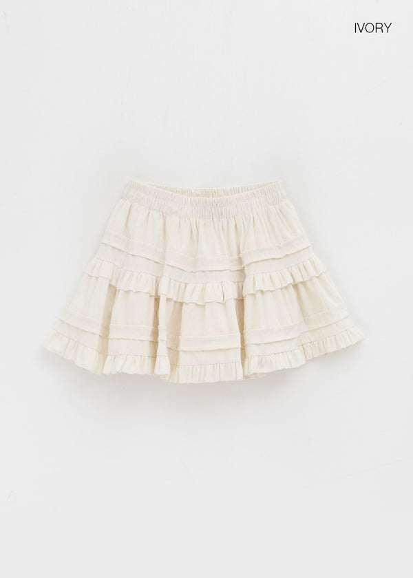 Crenette Corduroy Banding Cancan Mini Skirt Pants