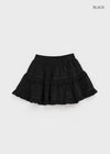 Crenette Corduroy Banding Cancan Mini Skirt Pants