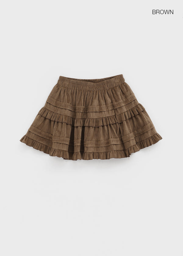 Crenette Corduroy Banding Cancan Mini Skirt Pants