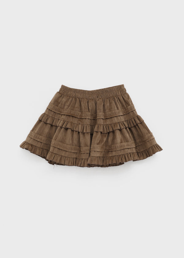 Crenette Corduroy Banding Cancan Mini Skirt Pants