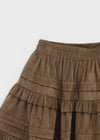 Crenette Corduroy Banding Cancan Mini Skirt Pants
