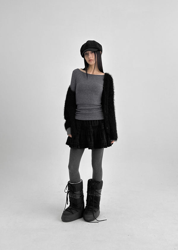 Fuzzy Acrylic Cardigan