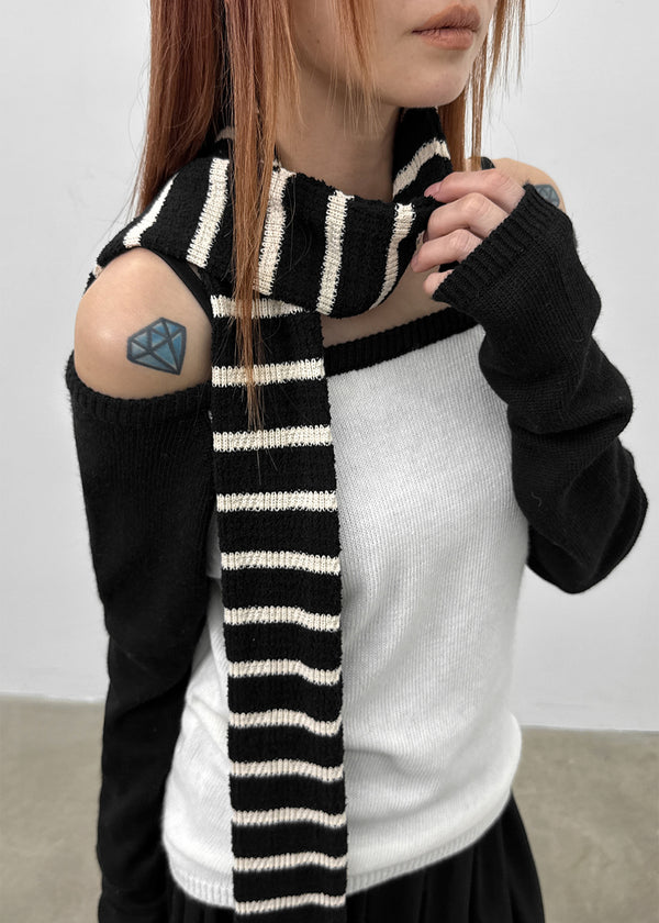Two Leven Stripe Knit Muffler