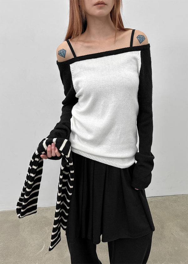 Two Leven Stripe Knit Muffler