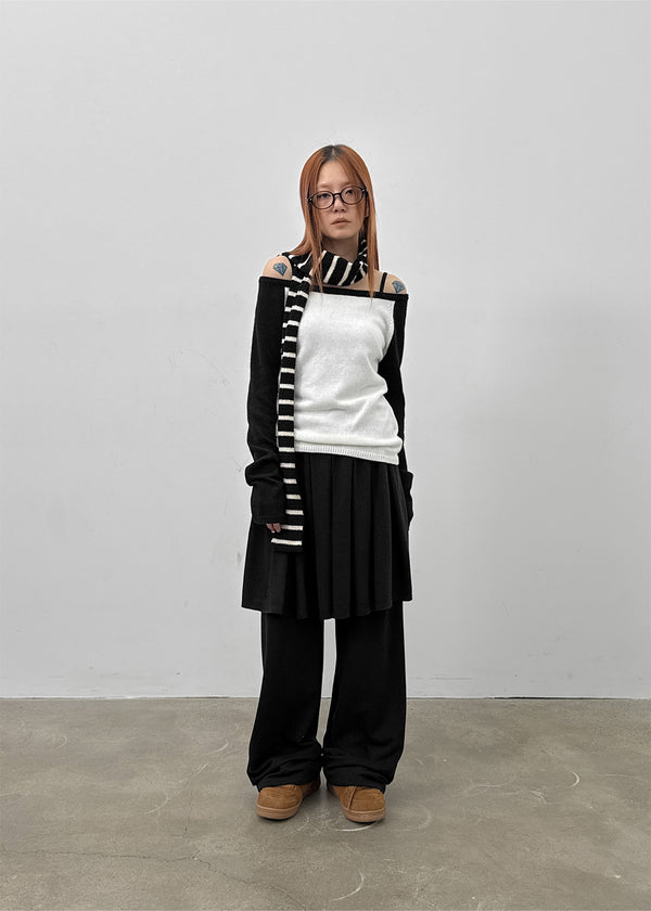Two Leven Stripe Knit Muffler
