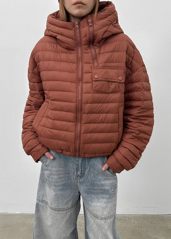 Delmi Hooded Crop Lightweight Padding (100% Duck Down)