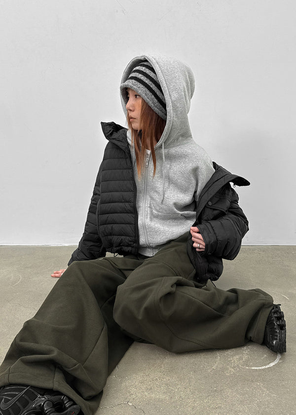 Delmi Hooded Crop Lightweight Padding (100% Duck Down)