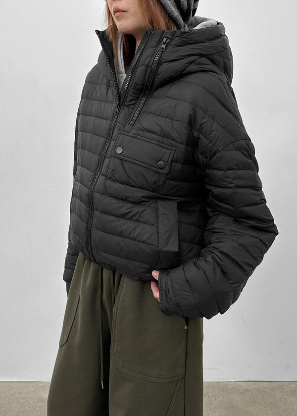 Delmi Hooded Crop Lightweight Padding (100% Duck Down)