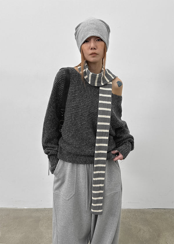 Two Leven Stripe Knit Muffler