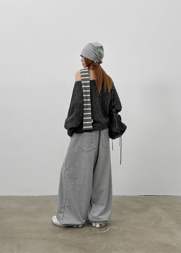 Two Leven Stripe Knit Muffler