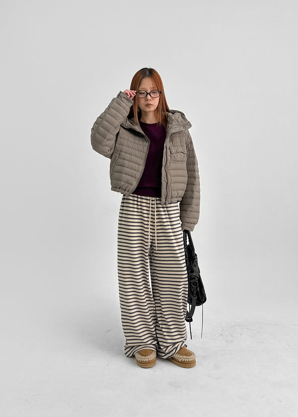 Delmi Hooded Crop Lightweight Padding (100% Duck Down)