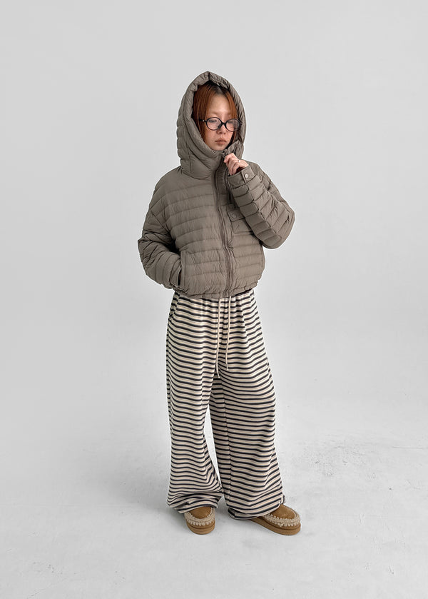 Delmi Hooded Crop Lightweight Padding (100% Duck Down)