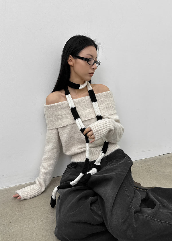 Nyont Fringe Snap Folding Wide Denim Pants