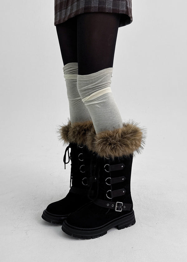 Romten Two-tone Layered Ring Leg Warmers