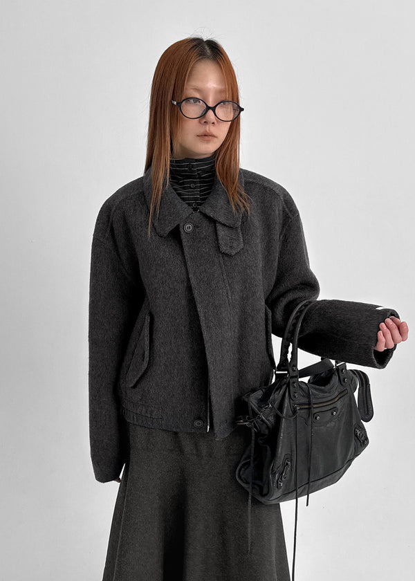 Melno Handmade Blouson Wool Jacket (70% Wool)