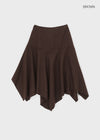Helby Unbalanced Wool Skirt (30% Wool)