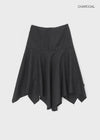 Helby Unbalanced Wool Skirt (30% Wool)