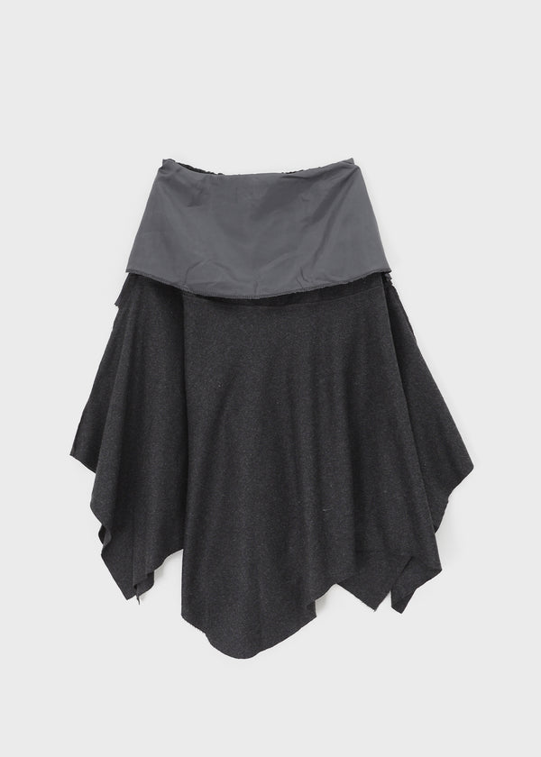 Helby Unbalanced Wool Skirt (30% Wool)