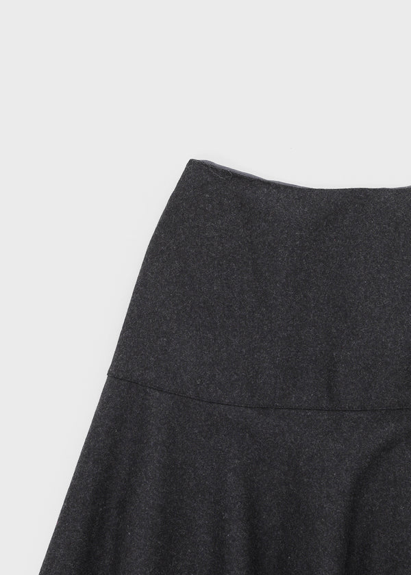 Helby Unbalanced Wool Skirt (30% Wool)