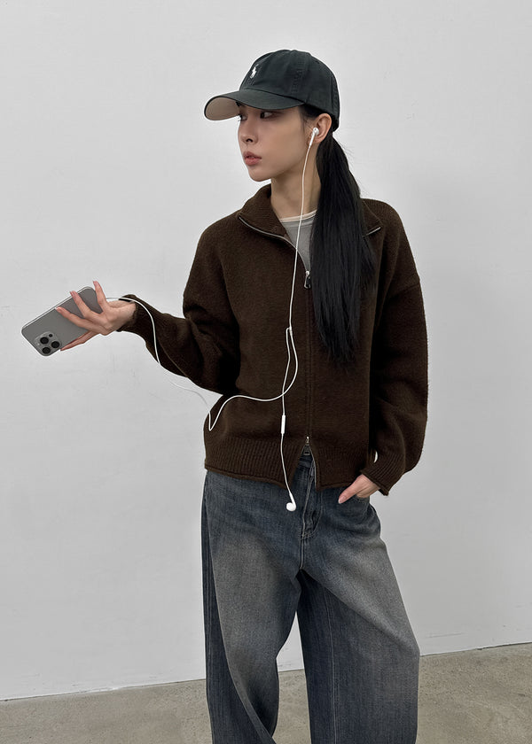 Etten High-neck Knit Zip-up