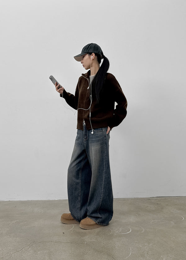 Etten High-neck Knit Zip-up