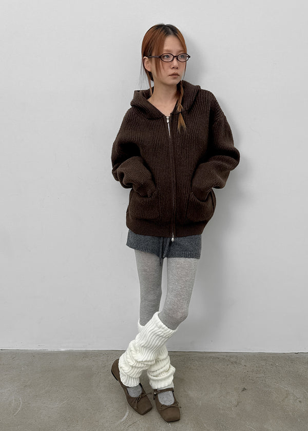 Dufifi Porden Knit Hood Zip-Up