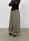 Degol Cutout Slit Wide Fleece Banding Pants