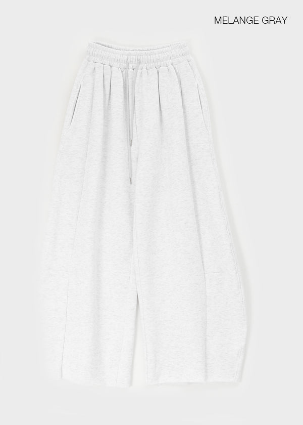 Degol Cutout Slit Wide Fleece Banding Pants