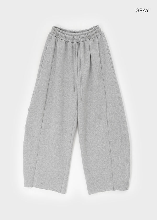 Degol Cutout Slit Wide Fleece Banding Pants