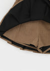 Daggle Pleated Corduroy Mini Skirt Pants (belt Set)