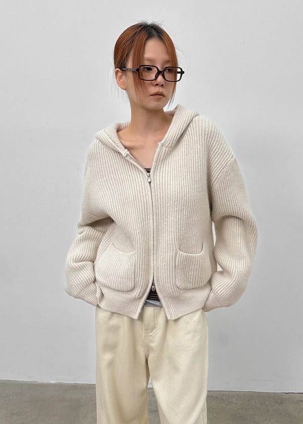 Dufifi Porden Knit Hood Zip-Up