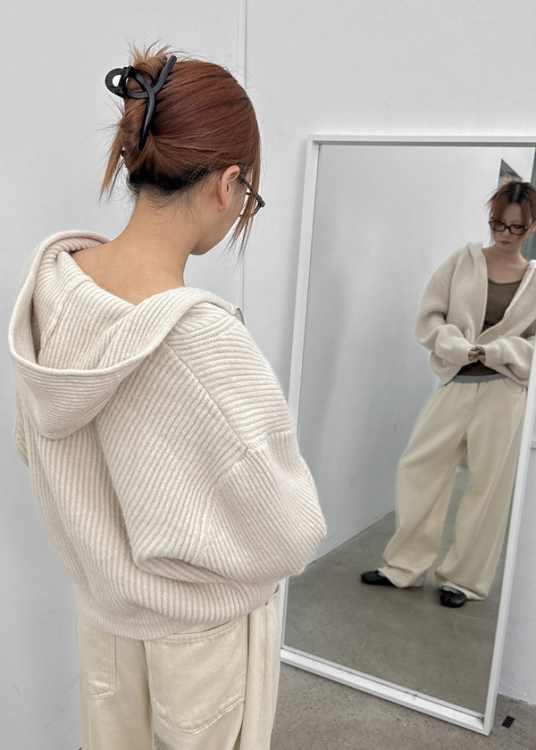 Dufifi Porden Knit Hood Zip-Up