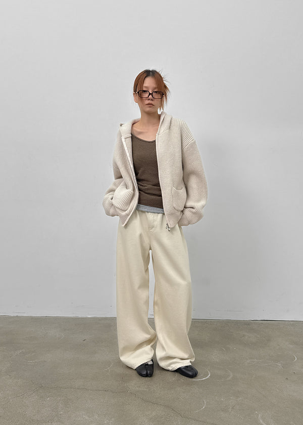 Dufifi Porden Knit Hood Zip-Up