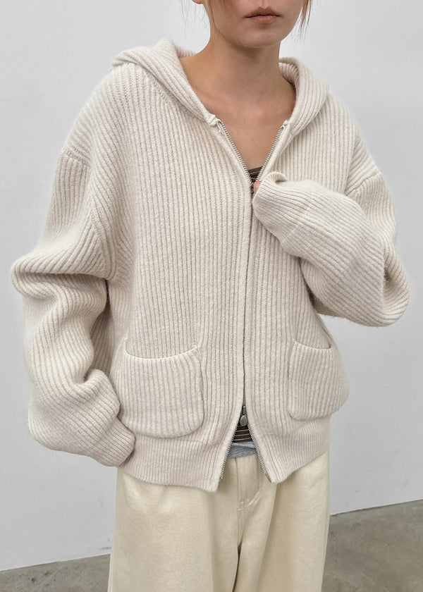 Dufifi Porden Knit Hood Zip-Up