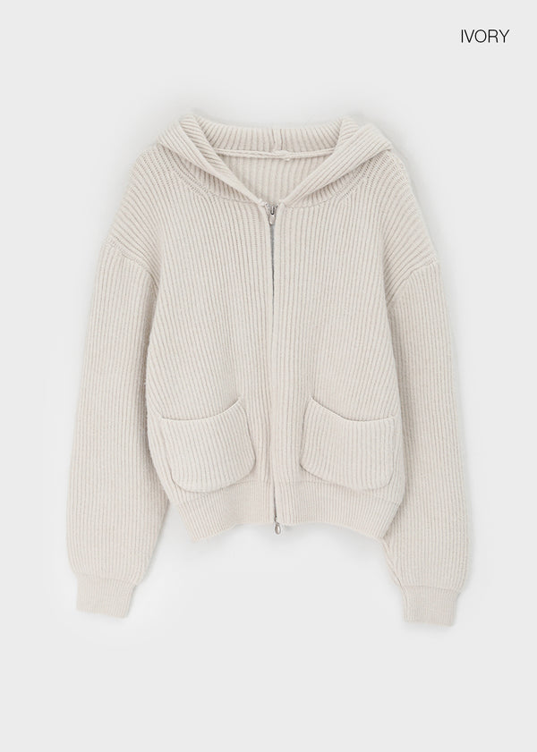 Dufifi Porden Knit Hood Zip-Up