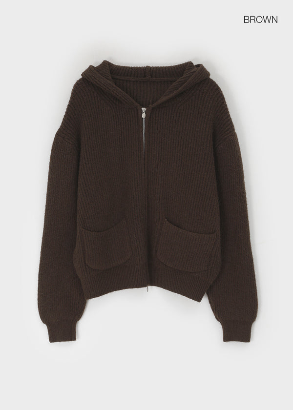 Dufifi Porden Knit Hood Zip-Up