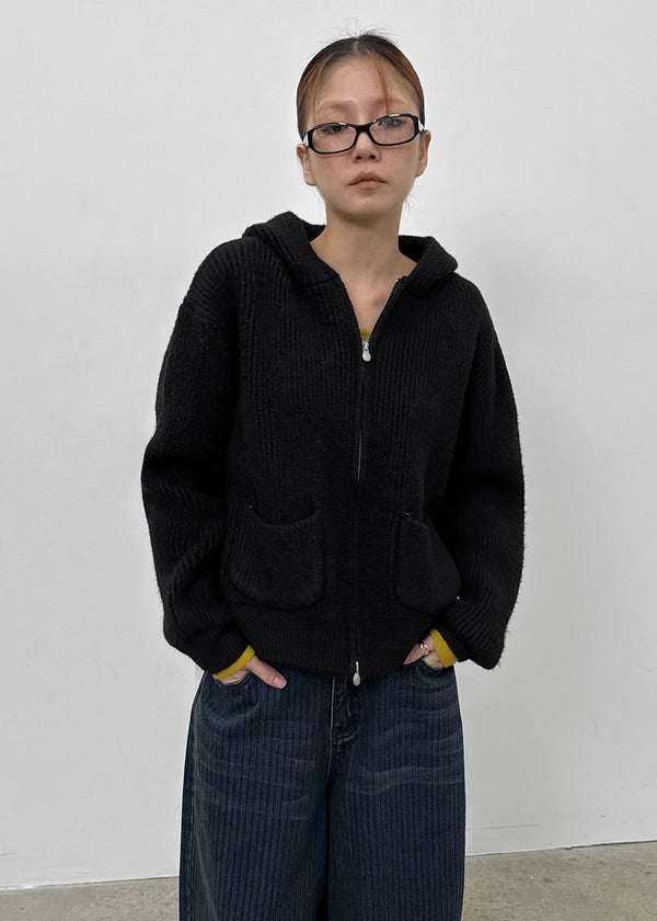 Dufifi Porden Knit Hood Zip-Up