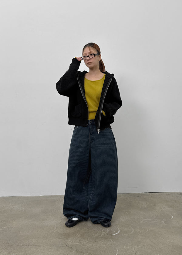 Dufifi Porden Knit Hood Zip-Up