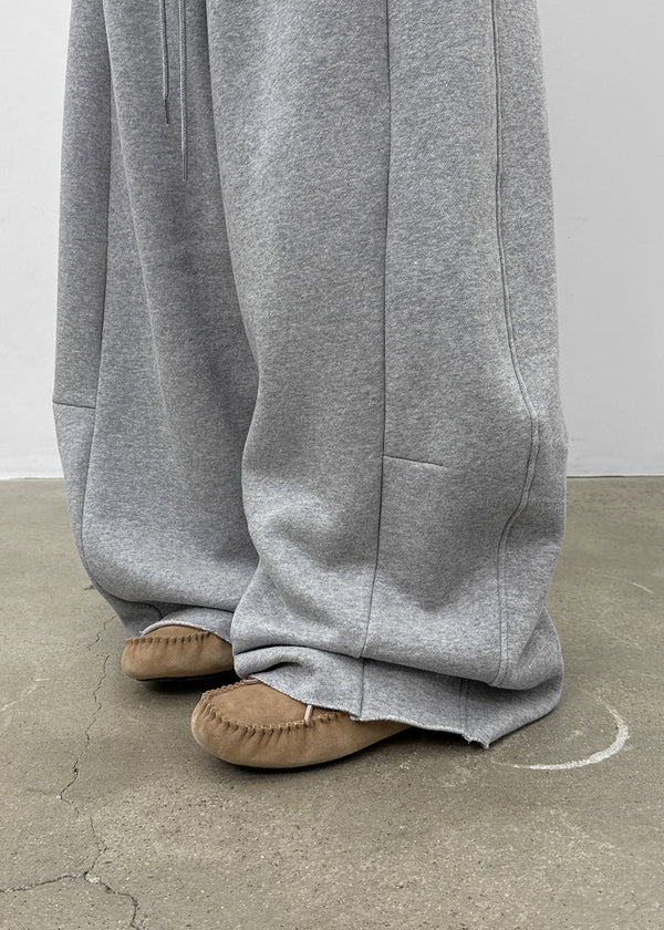 Degol Cutout Slit Wide Fleece Banding Pants