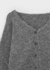 Rapten Crop Loose Fit Wool Knit Cardigan